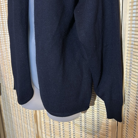 Darian Vintage 1990s Black Open Front Cardigan Sweater Silver Beading Medium - Picture 5 of 16